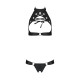 Комплект із екошкіри Passion Malwia Set with Open Bra black S/M