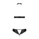 Комплект із екошкіри Passion Malwia Set with Open Bra black S/M