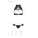 Комплект із екошкіри Passion Malwia Set with Open Bra black S/M