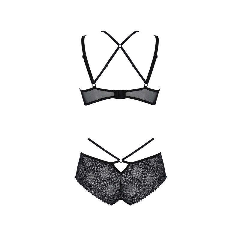 Комплект Passion DROSERA BIKINI black, L/XL, бюстгальтер и трусики-кюлоты