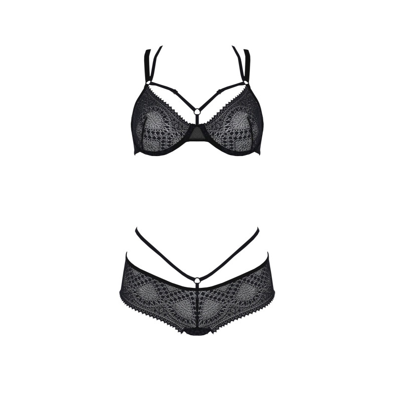 Комплект Passion DROSERA BIKINI black, L/XL, бюстгальтер и трусики-кюлоты