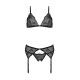 Комплект з відкритим доступом Passion DELIENA SET black S/M
