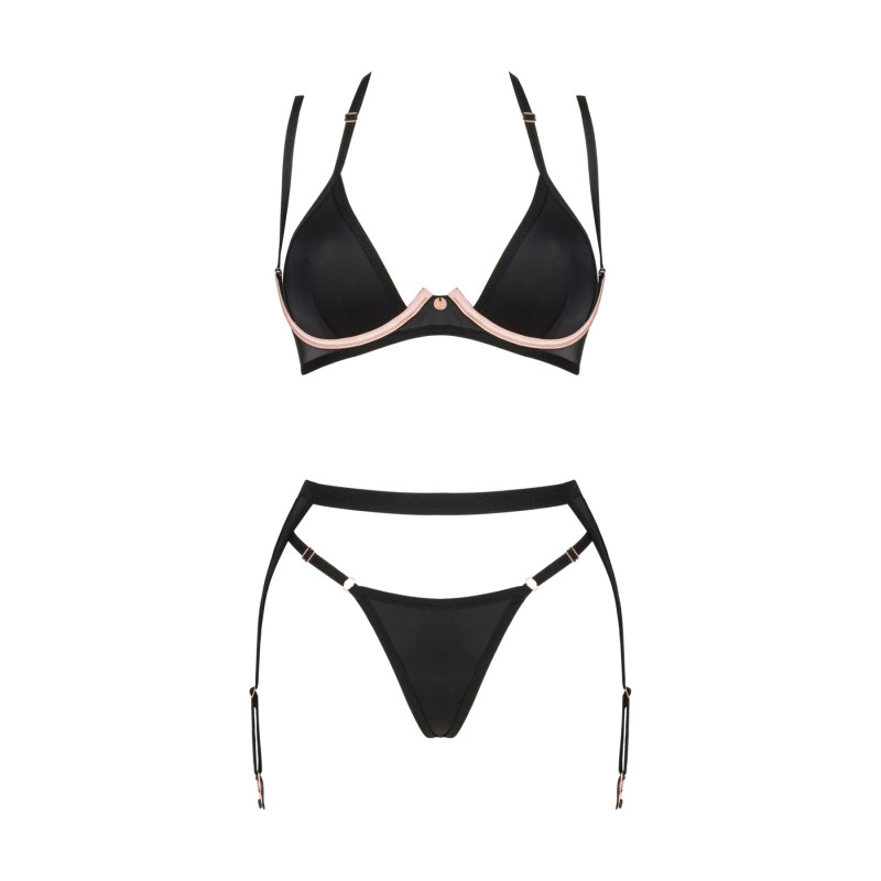 Obsessive Selinne 3-pcs set черный XS/S