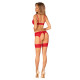 Комплект Obsessive Ingridia 3-pcs set XS/S, красный, бюстгальтер, стринги, пояс