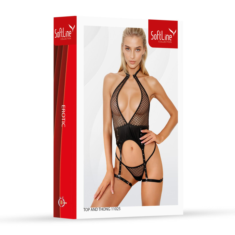 Комплект белья SoftLine Set top and thong 11025 S Black