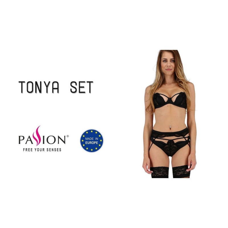 Комплект белья Passion TONYA SET Черный S/M