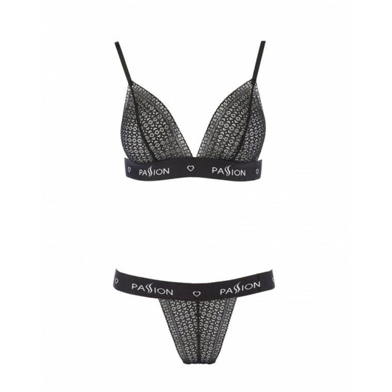 Комплект білизни Passion Exclusive GLAMISS SET black S/M