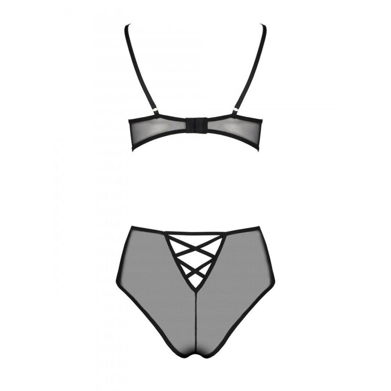 Эротический комплект с рисунком Passion LOVELIA BIKINI black S/M