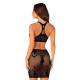 Эротический полупрозрачный комплект Obsessive K101 top & skirt топ, черная юбка S/M/L