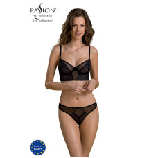 Комплект Passion DROSERA SET black S/M, сетка+кружево, бюстье и трусики танга