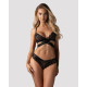 Комплект Obsessive Blomentis 2-pcs set, XL/2XL, кружевной, лиф с завязками на спине, трусики-слипы