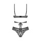 Комплект Obsessive Blomentis 2-pcs set, XL/2XL, кружевной, лиф с завязками на спине, трусики-слипы