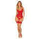 Комплект корсет и стринги Obsessive Ingridia corset & thong M/L, красный