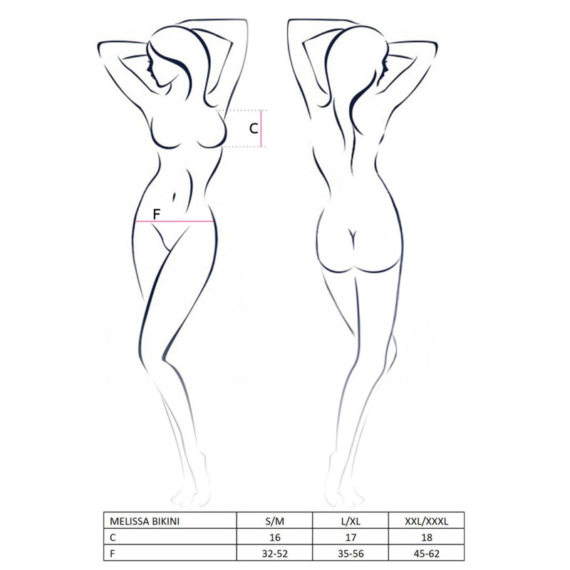 Комплект белья Passion MELISSA BIKINI black L/XL