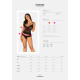 Полупрозрачный набор с украшениями Obsessive Ivannes top & thong топ и танга, черный S/M
