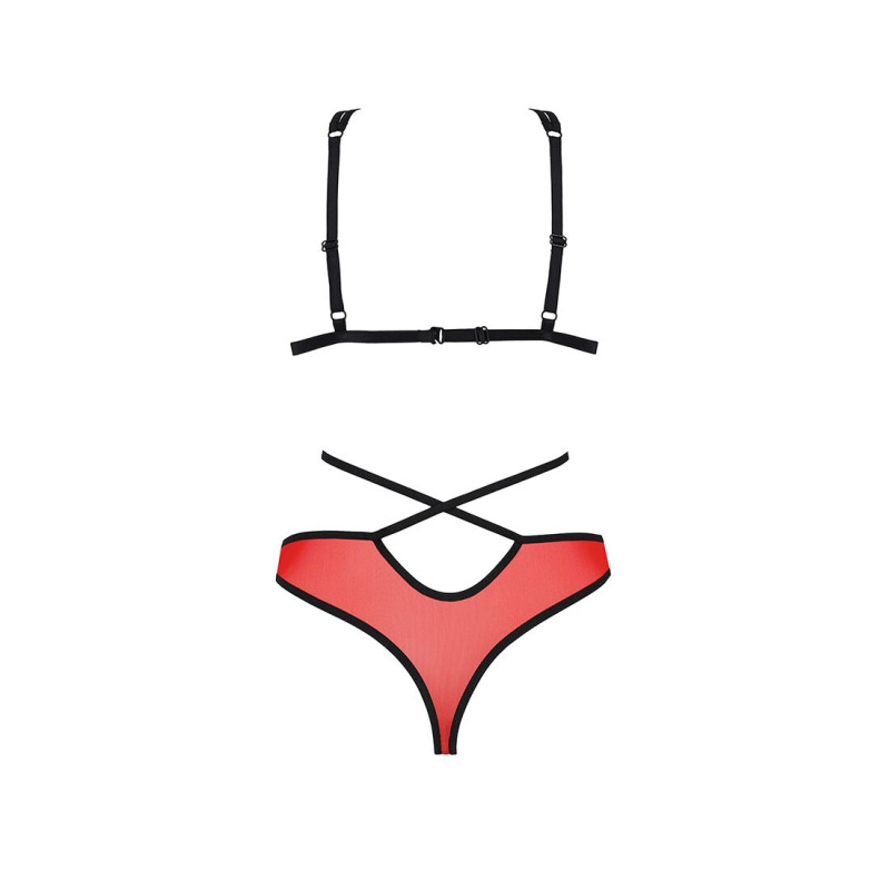 Комплект белья Passion PEONIA SET red S/M