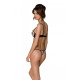 Эротический комплект Passion MARINA SET WITH OPEN BRA, S/M, beige, открытые чашки
