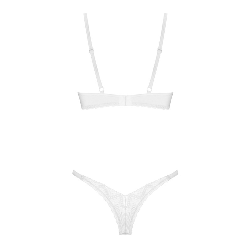 Комплект Obsessive Alissium 2-pcs set, XL/2XL, кружево, лиф с мягкой чашкой, трусики танга