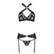 Набор сетчатый с узором Passion Hima Set black S/M