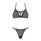 Полупрозрачный комплект Obsessive Celia Noir 2-pcs set бюстгальтер, стринги черный XS/S