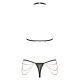 Комплект с цепочками Obsessive Pantheria 2-pcs set бюстгальтер, трусики black S/M