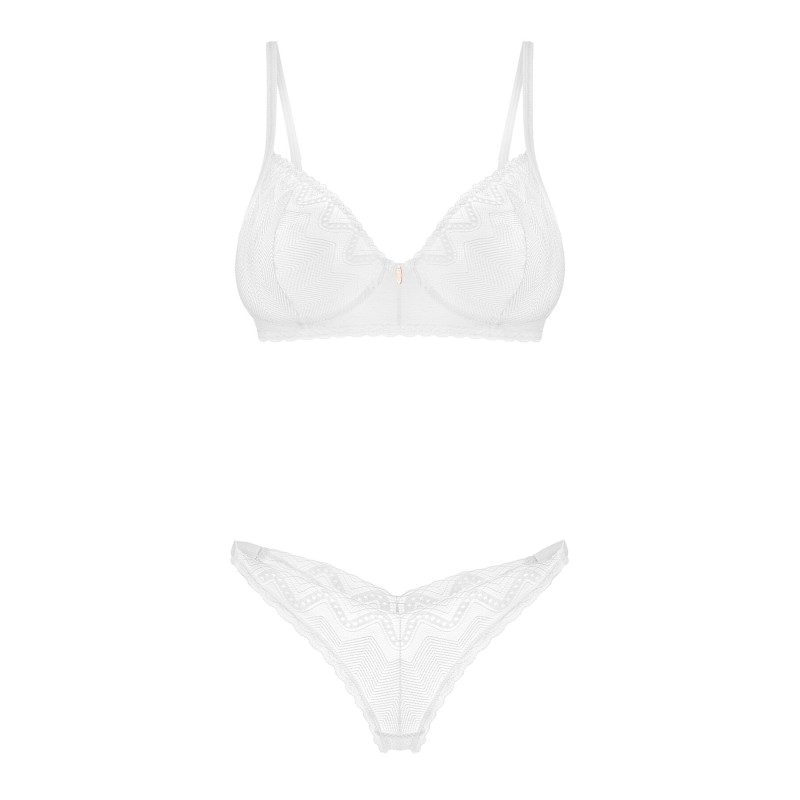 Комплект Obsessive Alissium 2-pcs set, XS/S, кружево, лиф с мягкой чашкой, трусики танга