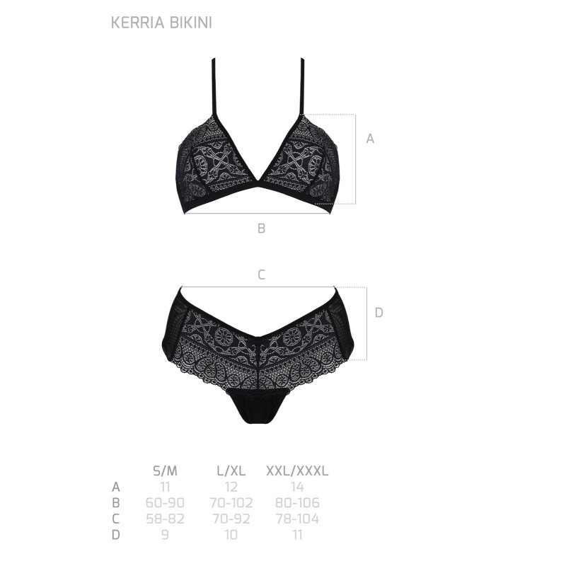 Комплект Passion KERRIA BIKINI black, S/M, бралетт и трусики-бикини