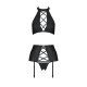 Комплект з еко-шкіри з імітацією шнурівки Passion Nancy Set black S/M
