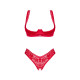 Obsessive Lacelove cupless 2-pcs set червоний XS/S