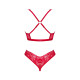 Obsessive Lacelove cupless 2-pcs set червоний XS/S