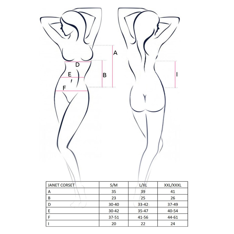 Женский прозрачный Корсет Passion Erotic Line JANET CORSET S/M Белый
