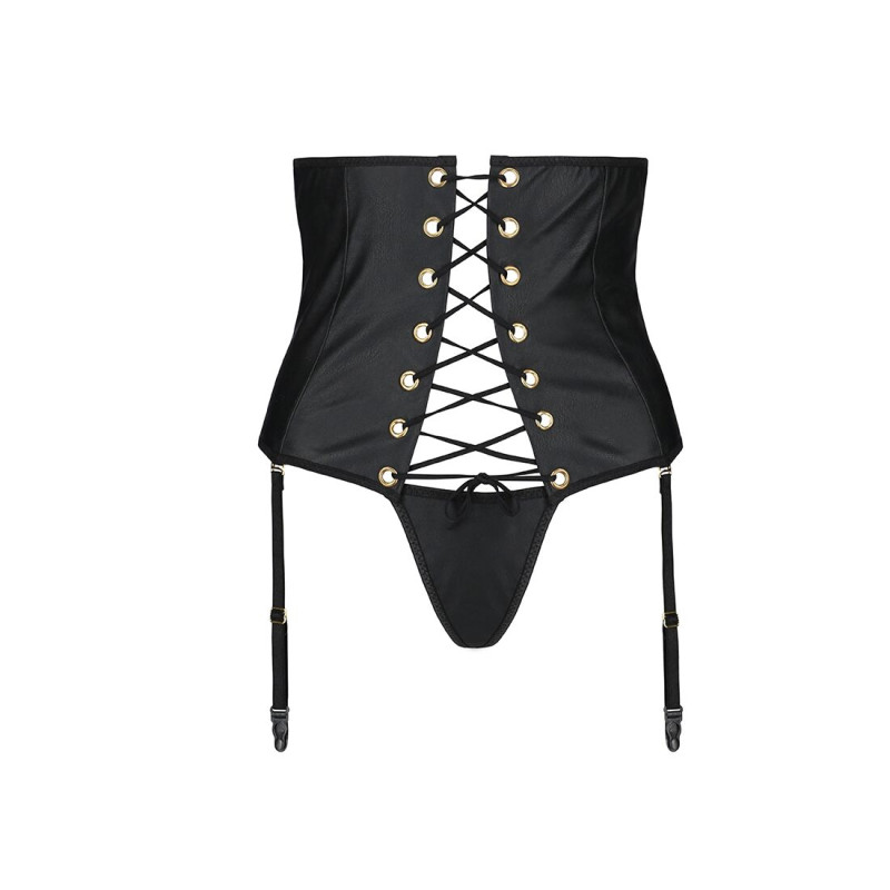 Пояс-корсет из экокожи Passion Celine Set black S/M