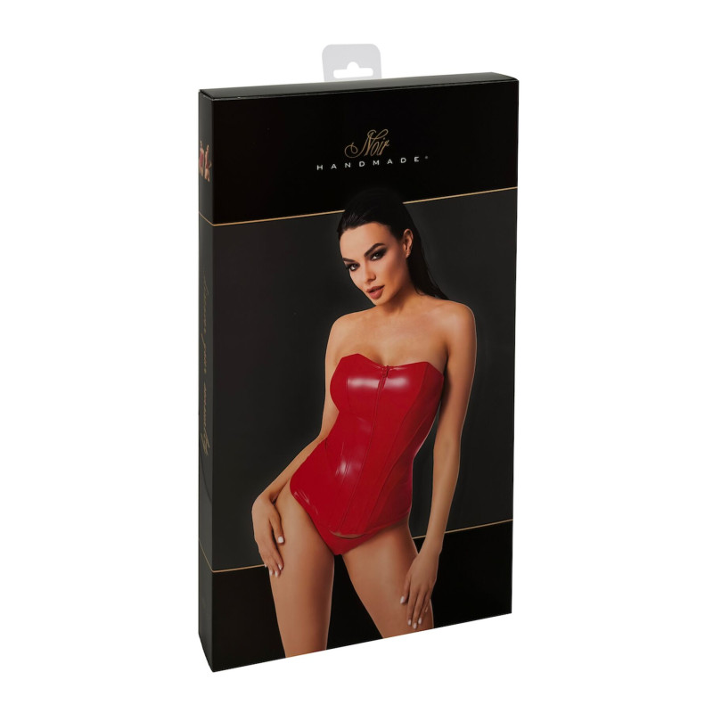 Корсет Noir Handmade F355 Red powerwetlook corset - XXL