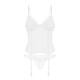Корсет Obsessive Alissium corset & thong, XL/2XL, гибкие косточки, открытая спина, стринги в комплек