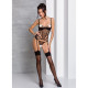 Корсет з підв'язками + стрінги Passion LOVELIA CORSET black S/M