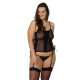 Сетчатый корсет из экокожи Passion Malwia Corset black 4XL/5XL