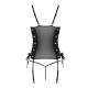 Сетчатый корсет из экокожи Passion Malwia Corset black 4XL/5XL