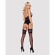 Сатиновий мереживний корсет Obsessive 810-COR-1 babydoll & thong корсет, танга, чорний S/M
