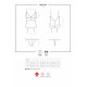 Сатиновий мереживний корсет Obsessive 810-COR-1 babydoll & thong корсет, танга, чорний S/M