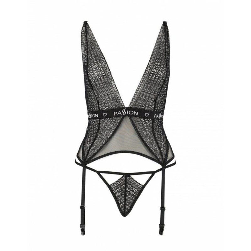 Полупрозрачный корсет Passion Exclusive Mirajane Corset черный S/M
