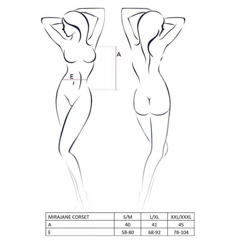 Полупрозрачный корсет Passion Exclusive Mirajane Corset черный S/M