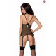 Корсет с пажами Passion MELANIA CORSET black XXL/XXXL