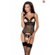 Корсет з відкритими грудьми Passion DIABOLINA CORSET black L/XL