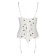 Корсет з підв'язками + стрінги Passion LOVELIA CORSET white S/M