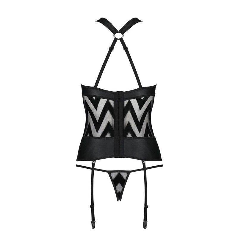 Сетчатый комплект с узором Passion Hima Corset black L/XL