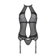 Корсет с пажами Passion SATARA CORSET black S/M