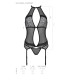 Корсет с пажами Passion SATARA CORSET black S/M