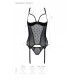 Корсет Passion MARINA CORSET, S/M, black, с открытыми чашками