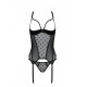 Корсет Passion MARINA CORSET, S/M, black, с открытыми чашками
