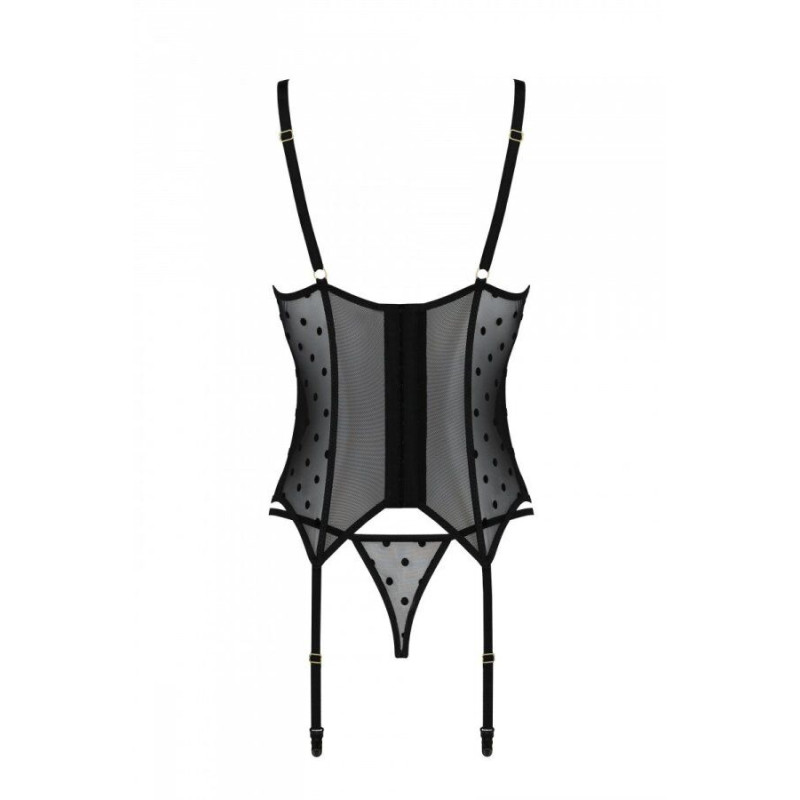 Корсет Passion MARINA CORSET, S/M, black, с открытыми чашками